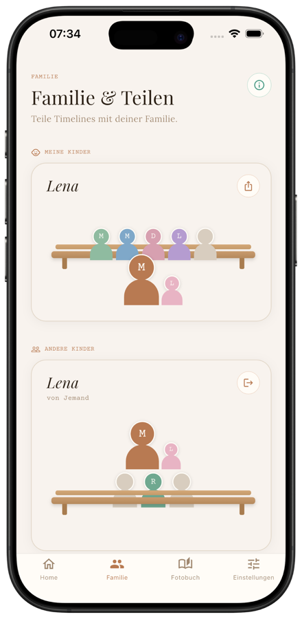 Familie auf der Parkbank (Mockup)